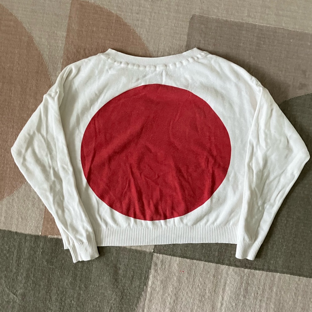 Blue Blue Indigo Japan Hinomaru Screen Print Sweater Size 1 (S/M)